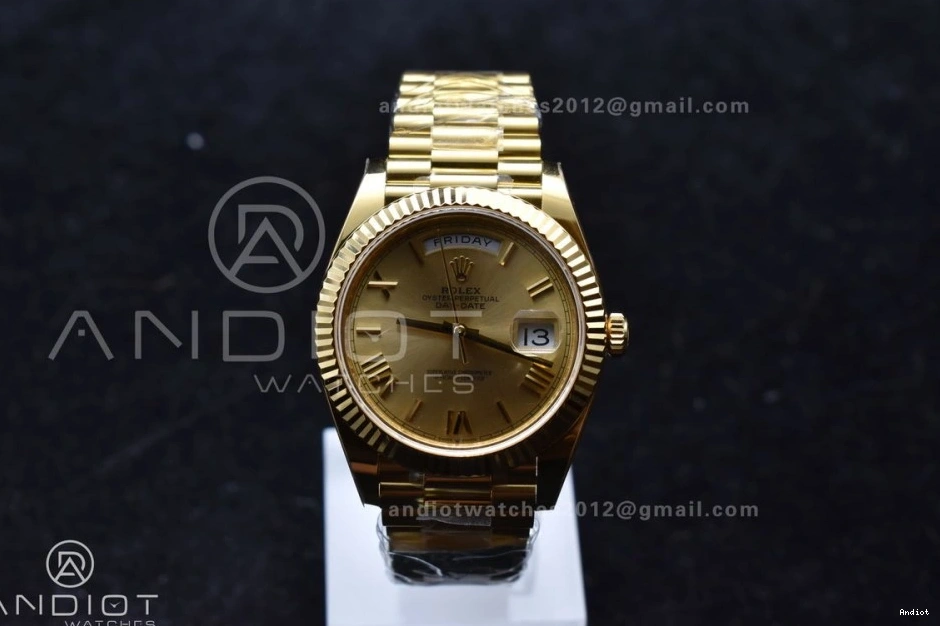 VR3255 Roman Bracelet Day On 1:1 President YG 228238 Gold Best Date 40 (Gain ARF Edition Weight) Dial 0121